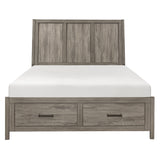 Bainbridge Weathered Gray Queen Platform Bed With Footboard Storage