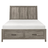 Bainbridge Weathered Gray Queen Platform Bed With Footboard Storage