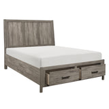 Bainbridge Weathered Gray California King Platform Bed With Footboard Storage