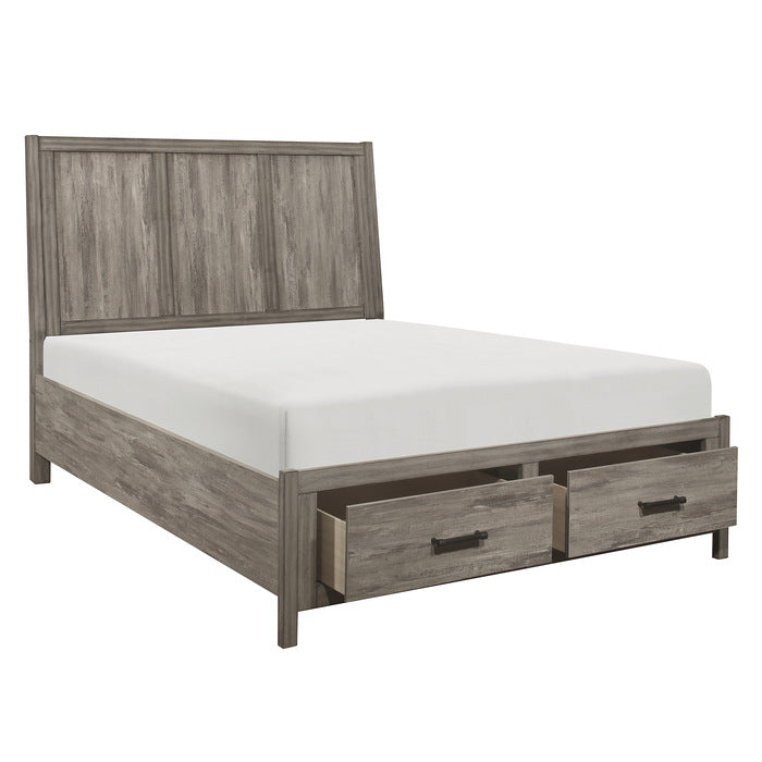 Bainbridge Weathered Gray Eastern King Platform Bed With Footboard Storage