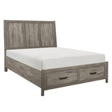 Bainbridge Weathered Gray Queen Platform Bed With Footboard Storage