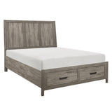 Bainbridge Weathered Gray Eastern King Platform Bed With Footboard Storage