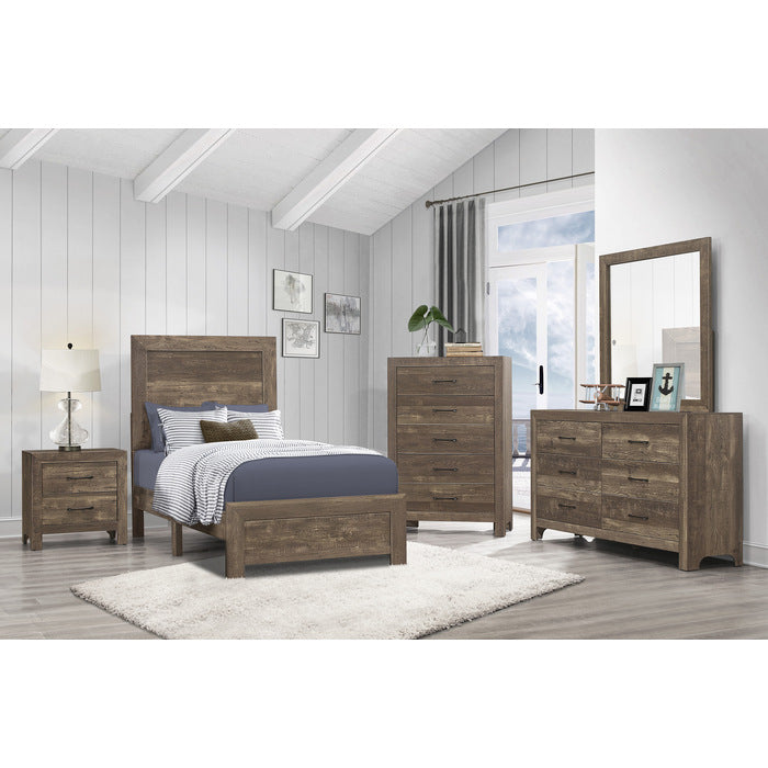 Corbin Brown Twin Panel Bed