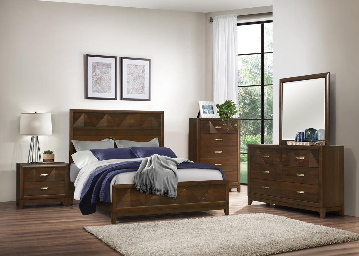 Aziel Walnut Queen Bed