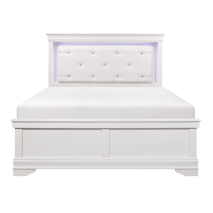 Lana White Queen Bed With Led Lighting