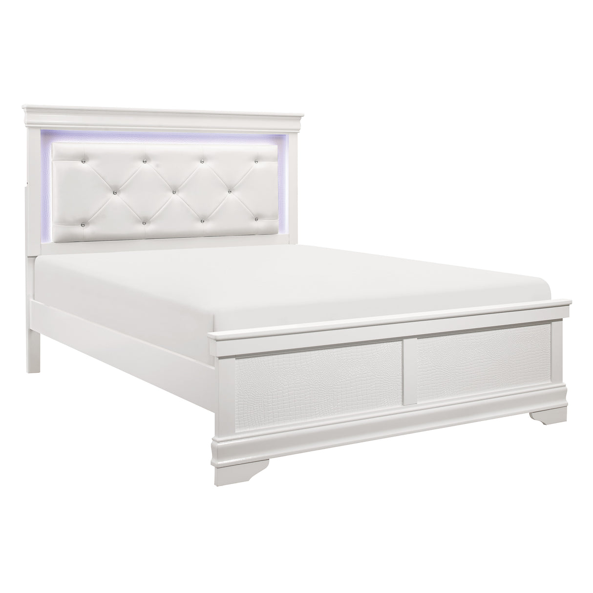 Lana White Queen Bed With Led Lighting