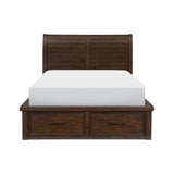 Logandale Brown Eastern King Platform Bed With Footboard Storage