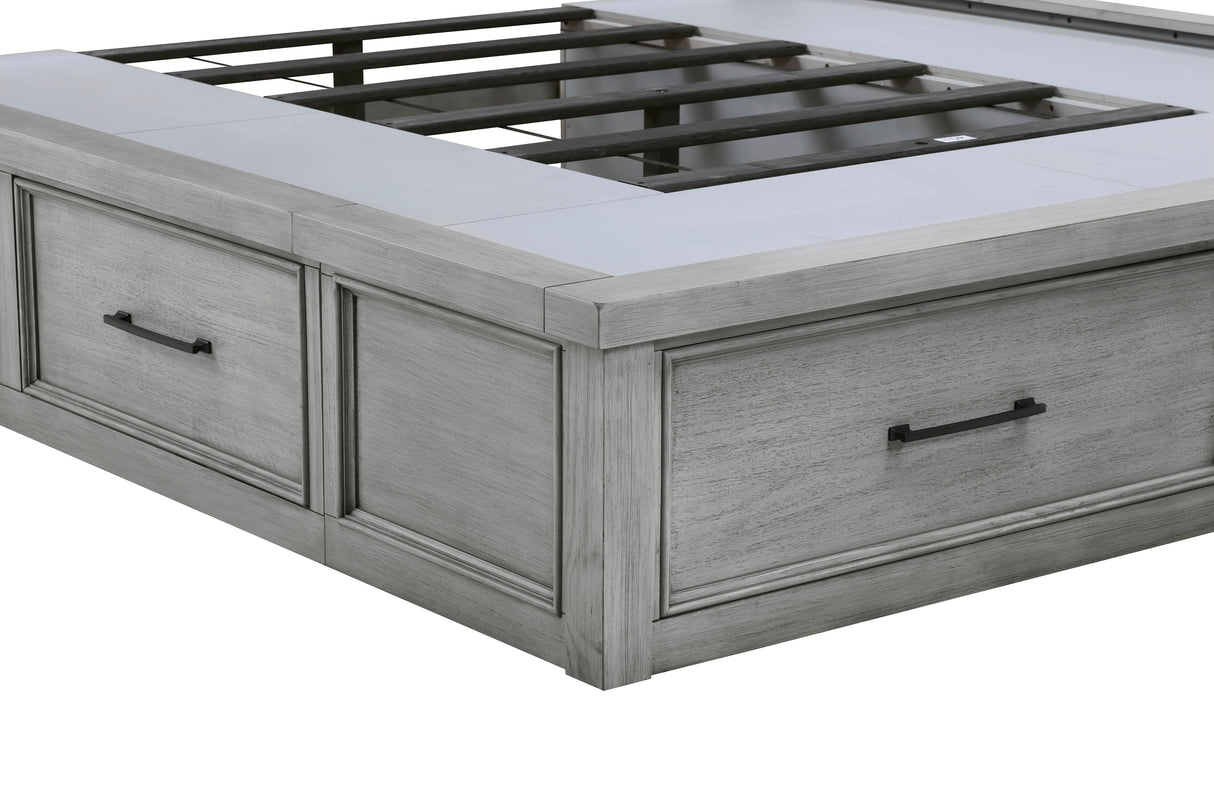 Logandale California King Platform Bed With Footboard Storage