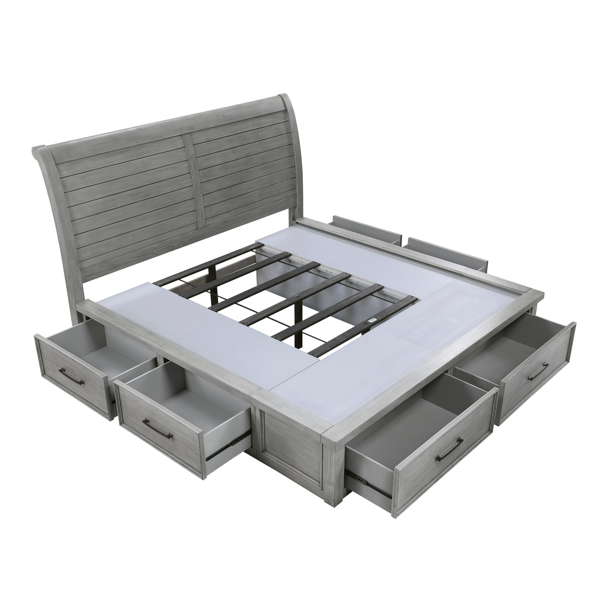 Logandale California King Platform Bed With Footboard Storage