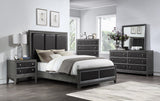 End Wire-Brushed Gray California King Bed