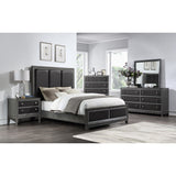 End Wire-Brushed Gray California King Bed