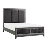 End Wire-Brushed Gray California King Bed