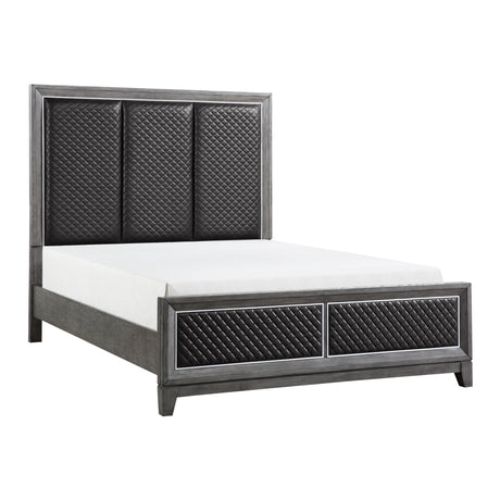 End Wire-Brushed Gray Eastern King Bed