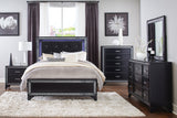 Salon Pearl Black Metallic Eastern King Bed