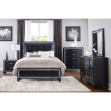 Salon Pearl Black Metallic Eastern King Bed