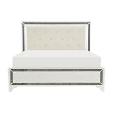 Salon Pearl White Metallic Queen Bed