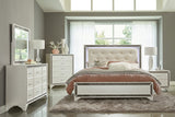 Salon Pearl White Metallic Queen Bed