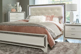 Salon Pearl White Metallic Queen Bed