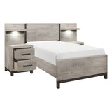 Zephyr Light Gray And 5Pc Set Twin Wall Bed (Tb+2Ns+2Ns-P)