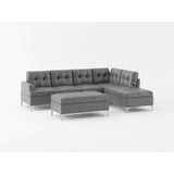 Barrington Exposed Metal Feet With Silver 2-Piece Sectional Right Chaise