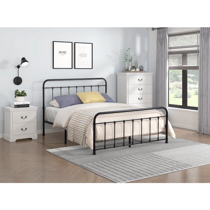 Fawn Black Queen Platform Bed