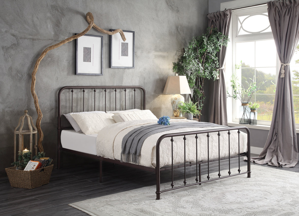 Larkspur Antique Bronze King Metal Platform Bed