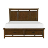 Park Brown Cherry California King Platform Bed With Footboard Storage