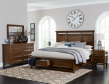 Park Brown Cherry Eastern King Platform Bed With Footboard Storage