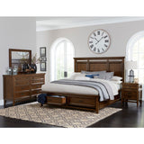 Park Brown Cherry Eastern King Platform Bed With Footboard Storage