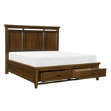 Park Brown Cherry California King Platform Bed With Footboard Storage