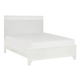 Kerren White High Gloss Queen Bed, Led Lighting