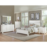 Kerren White High Gloss Queen Bed, Led Lighting