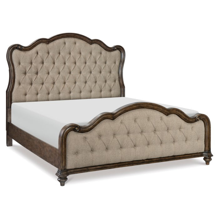 Court Brown Oak Queen Bed