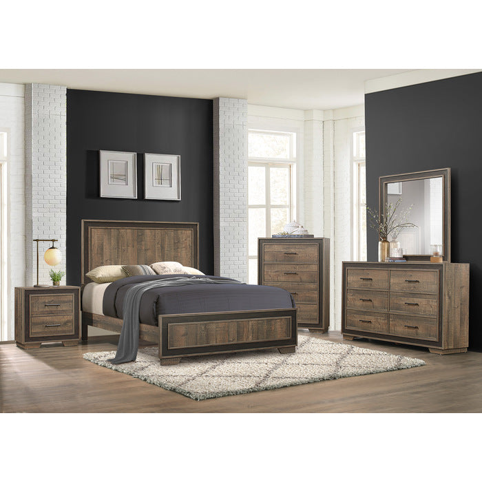 Ellendale Rustic Mahogany And Dark Ebony Full Bed