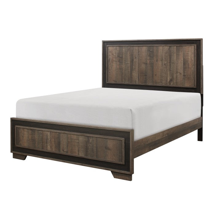 Ellendale Rustic Mahogany And Dark Ebony Full Bed