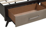 Raku Gray And Black California King Platform Bed With Footboard Storage