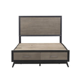 Raku Gray And Black California King Platform Bed With Footboard Storage