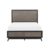 Raku Gray And Black California King Platform Bed With Footboard Storage