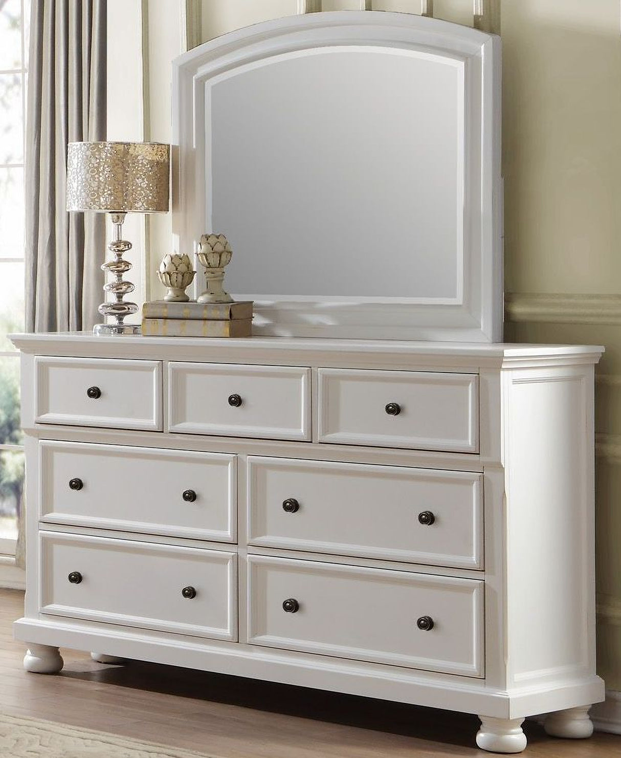 Laurelin White Sleigh Storage Bedroom Set