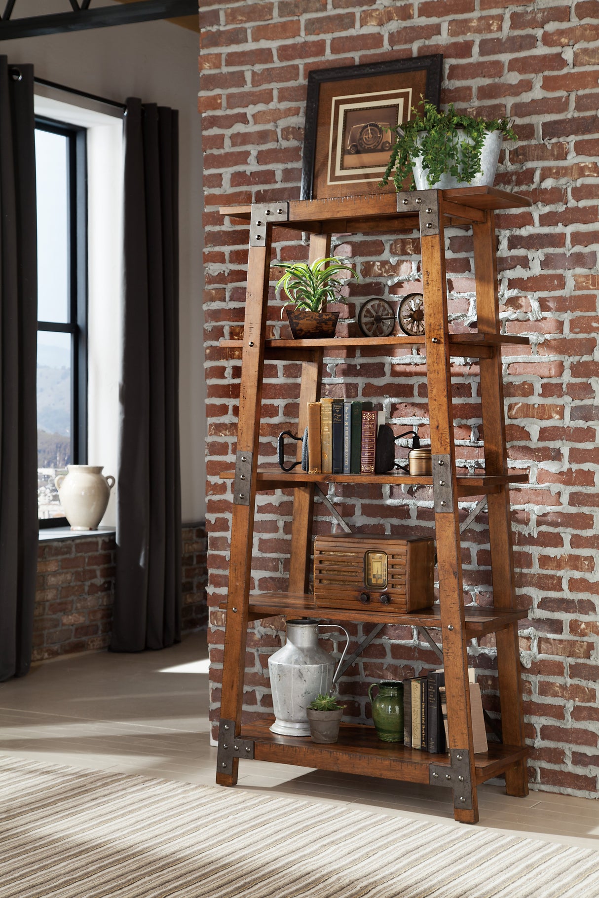 Holverson Rustic Brown Bookcase