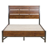 Holverson Rustic Brown And Gunmetal Queen Platform Bed