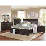 Begonia Grayish Brown Eastern King Platform Bed With Footboard Storage