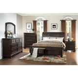 Begonia Grayish Brown Queen Platform Bed With Footboard Storage