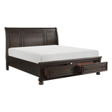 Begonia Grayish Brown Queen Platform Bed With Footboard Storage