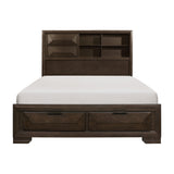 Chesky Warm Espresso Queen Platform Bed With Footboard Storage