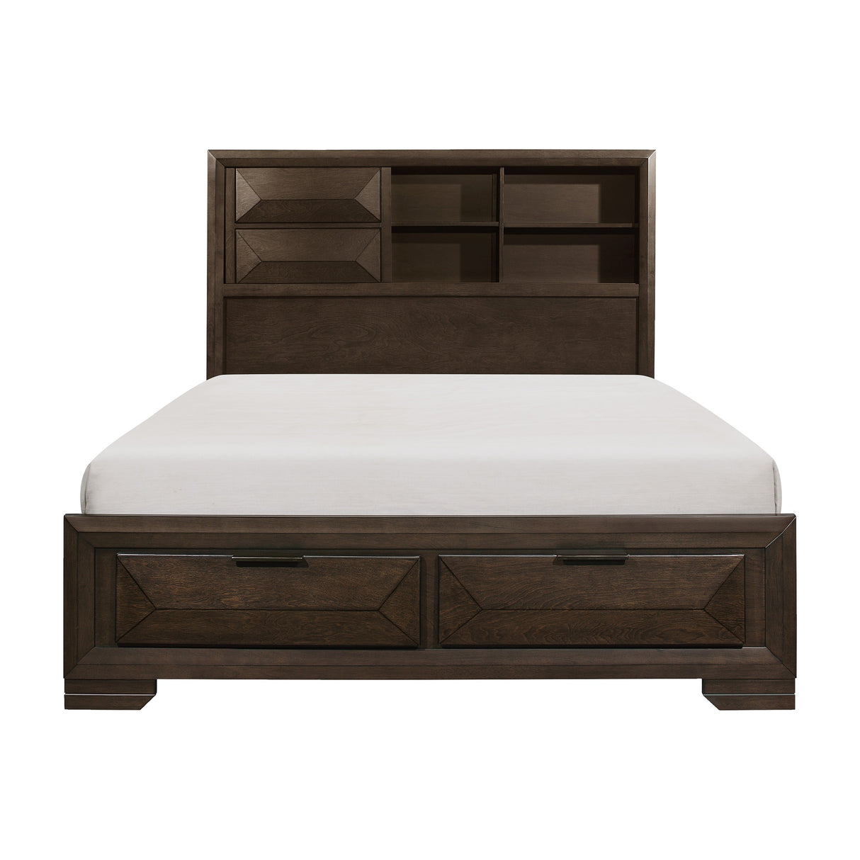 Chesky Warm Espresso California King Platform Bed With Footboard Storage