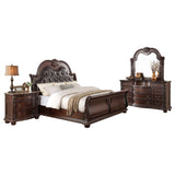 Cavalier Dark Cherry With Gold Tipping California King Sleigh Bed