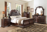 Cavalier Dark Cherry With Gold Tipping California King Sleigh Bed