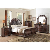 Cavalier Dark Cherry With Gold Tipping California King Sleigh Bed