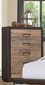 Miter Mahogany And Ebony Platform Storage Bedroom Set